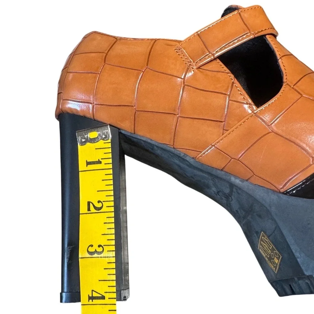Y2K Chunky Platform Mary Jane Heels Womens EU 41 US 10 Croc Lug Sole Goth Grunge